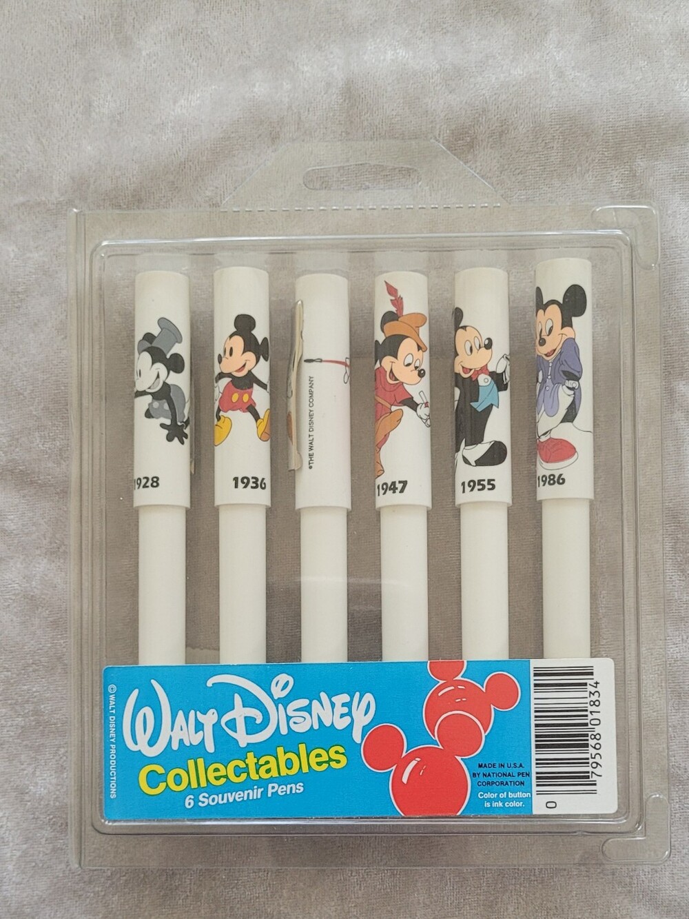 Walt Disney Collectables White Mickey Mouse Souvenir Pens - 6 Pack